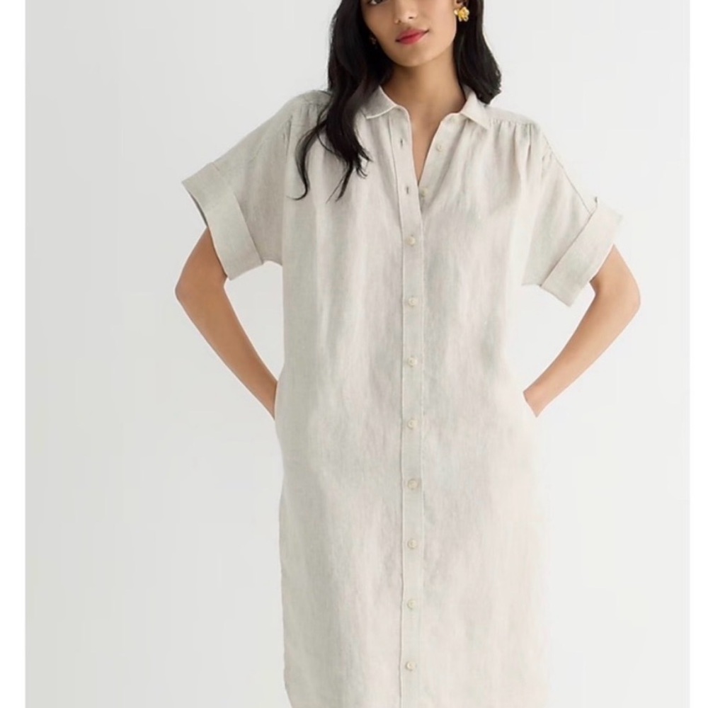 J. Crew Braid McNutt Irish Linen Shirt Dress